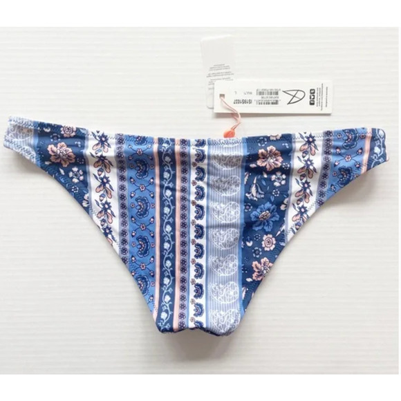 MINKPINK Blue Bounty Blue & Pink Boho Swim Bikini Bottom Medium NWT - Picture 4 of 4